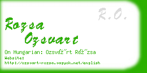 rozsa ozsvart business card